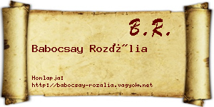 Babocsay Rozália névjegykártya