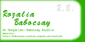 rozalia babocsay business card