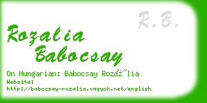 rozalia babocsay business card